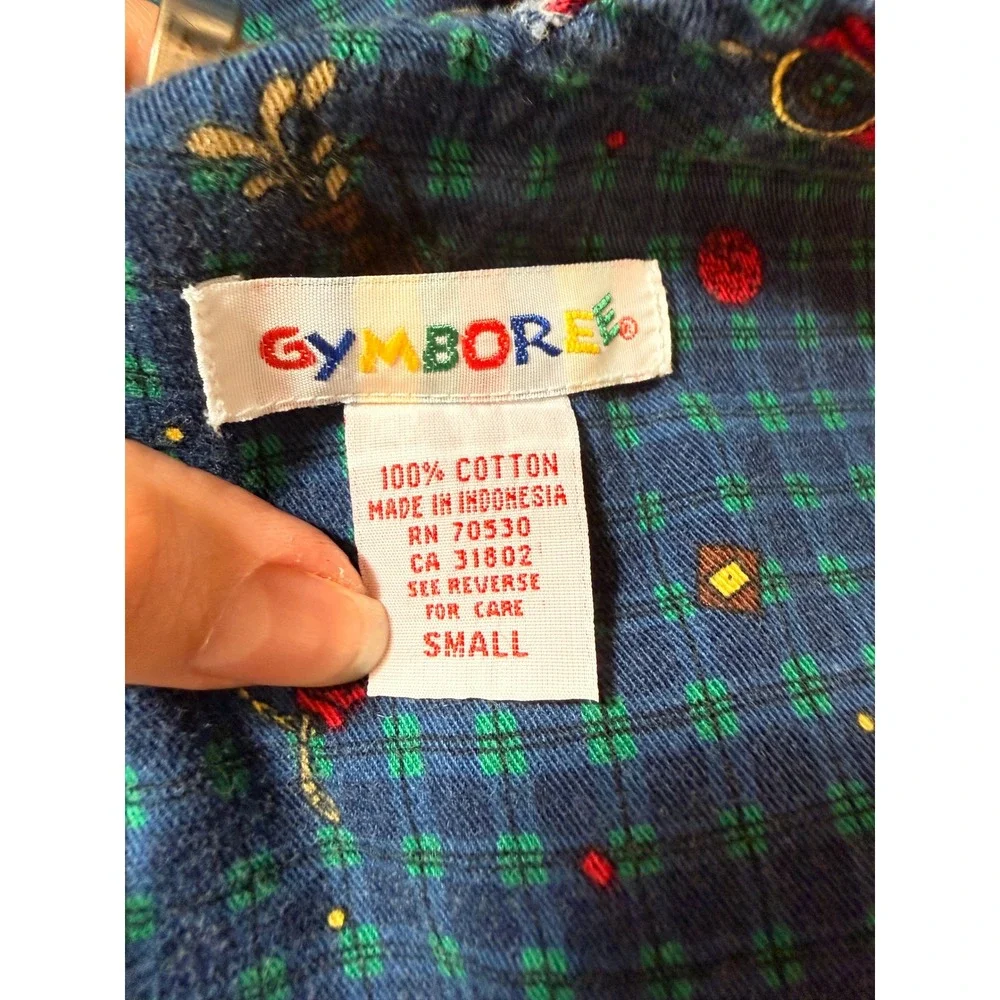 Vintage Gymboree Kids Blue  Plaid Golf Print Corduroy Overalls Size Small/2T